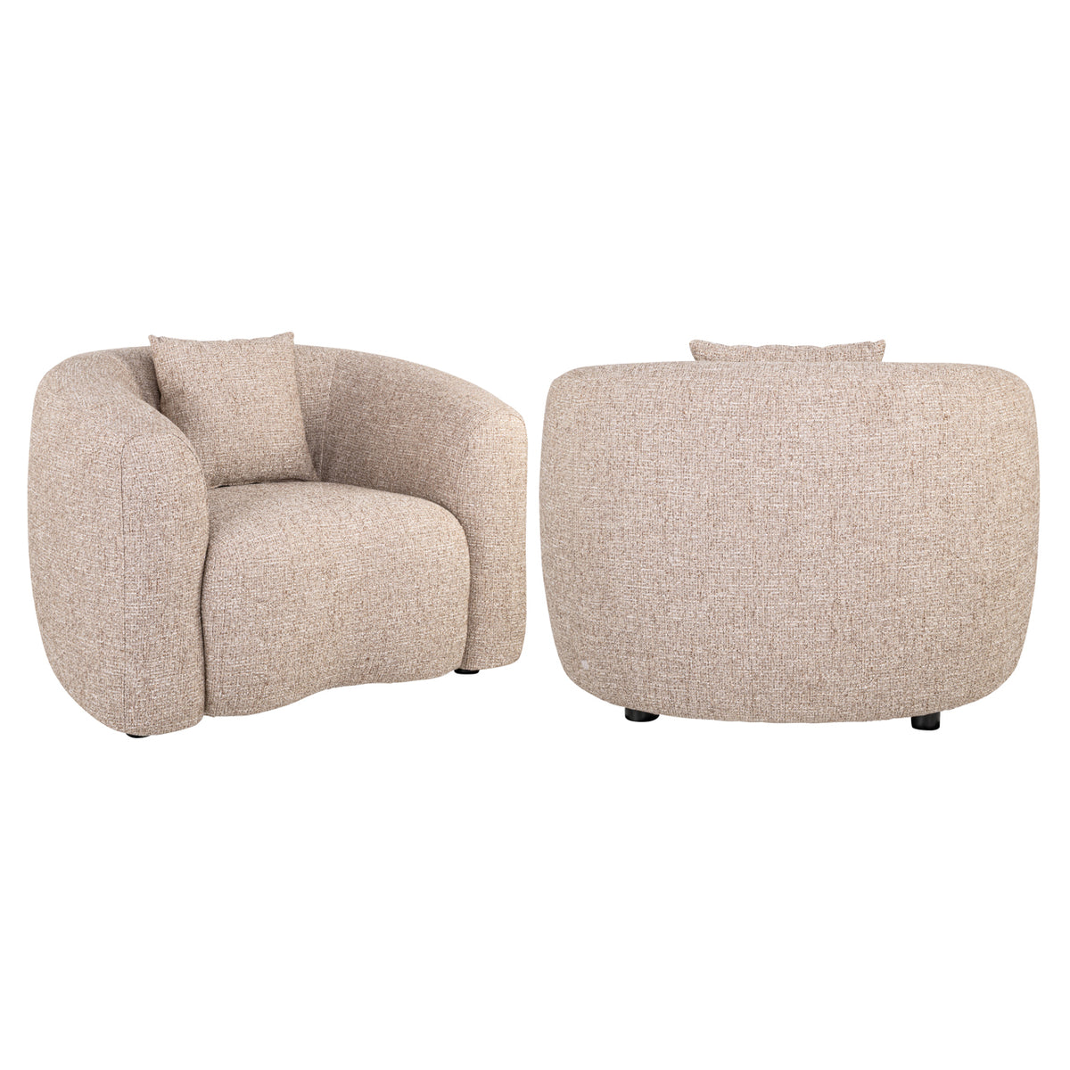 Lounge chair Luxandra sand tweed fire retardant