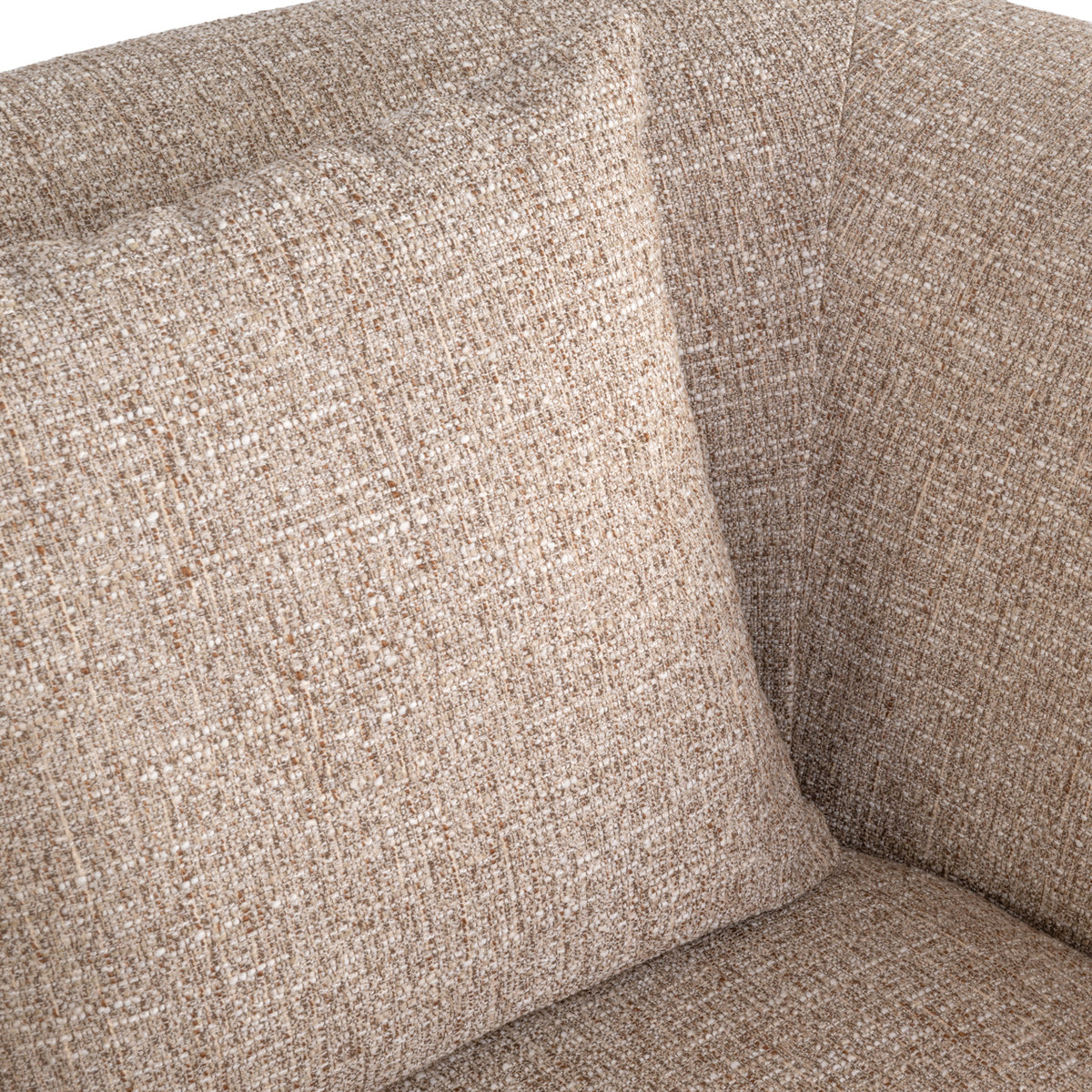 Fauteuil lounge Luxandra sand tweed ignifugé