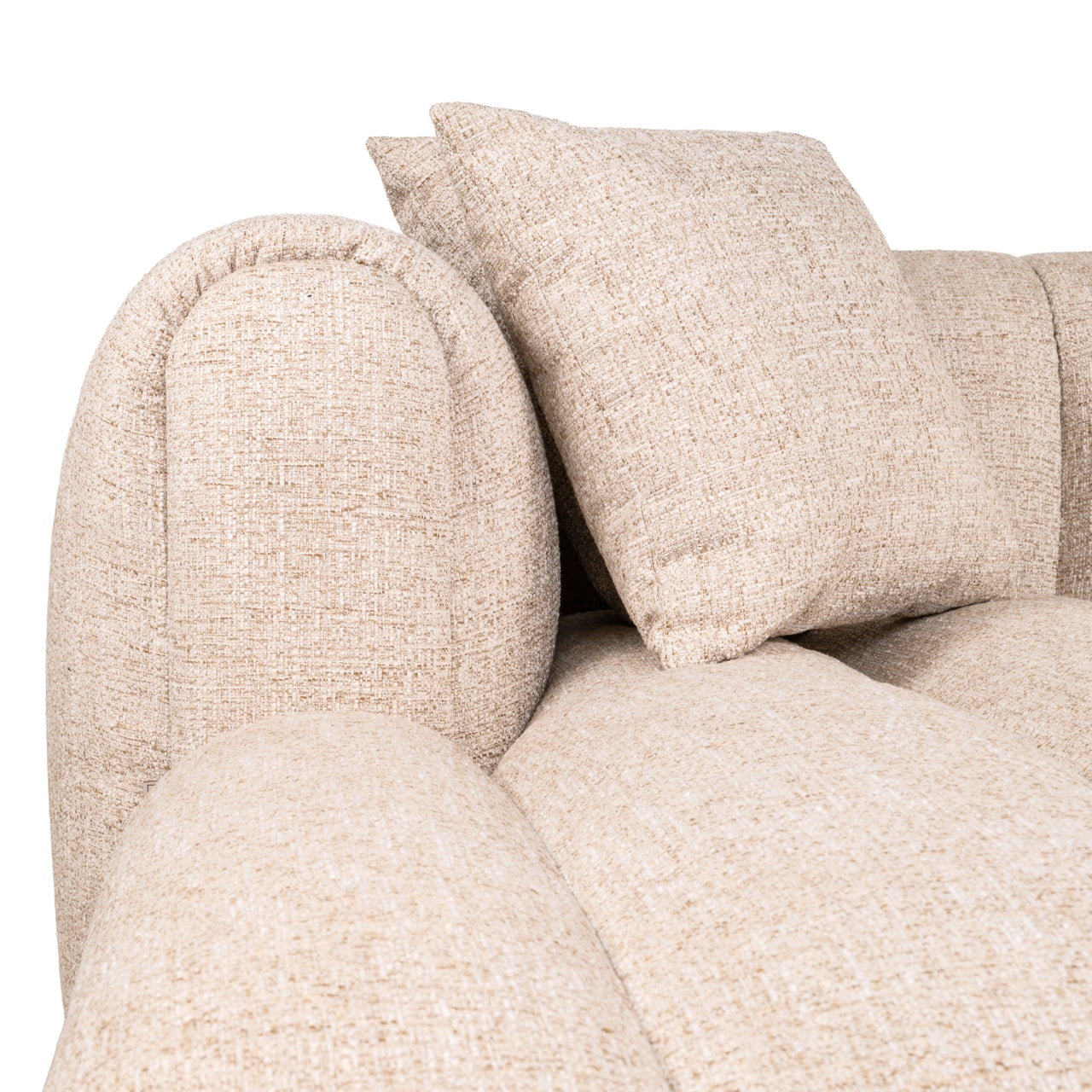 Bank Novaro, cremefarbener Tweed, Lounge links, feuerhemmend