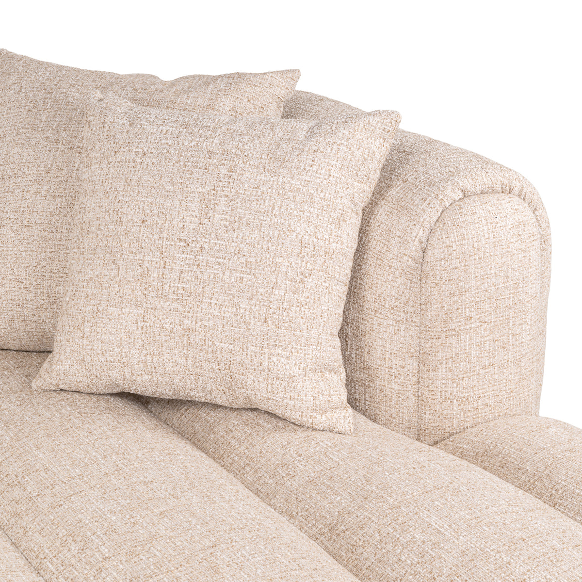 Sofa Novaro cream tweed lounge right fire retardant