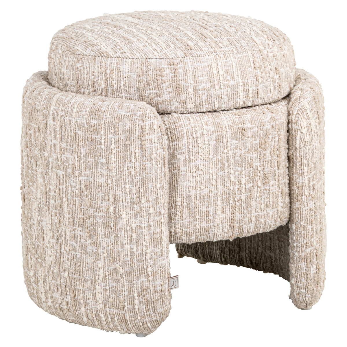 Pouf & footstool Cupid beige angora with storage