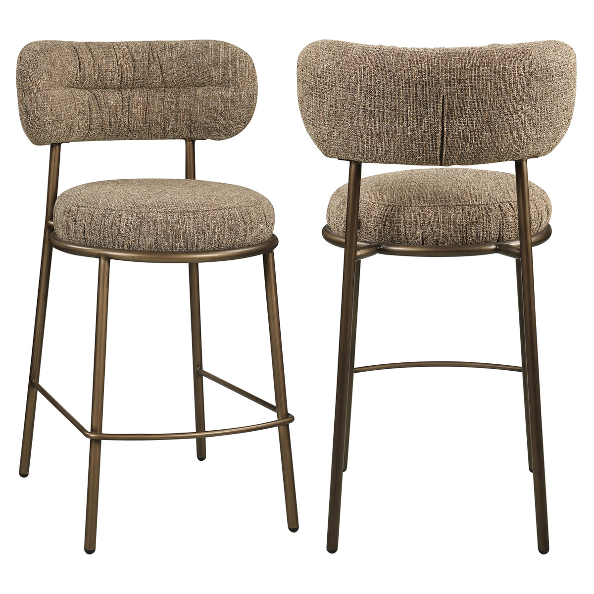 Chaise de comptoir Encanto tweed marron
