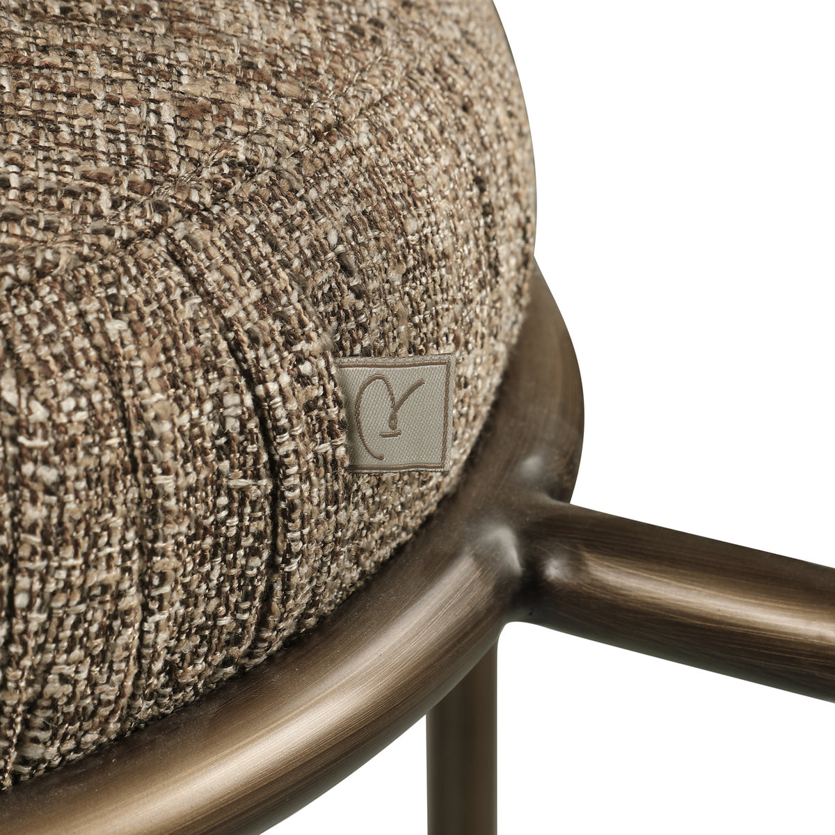 Chaise de comptoir Encanto tweed marron