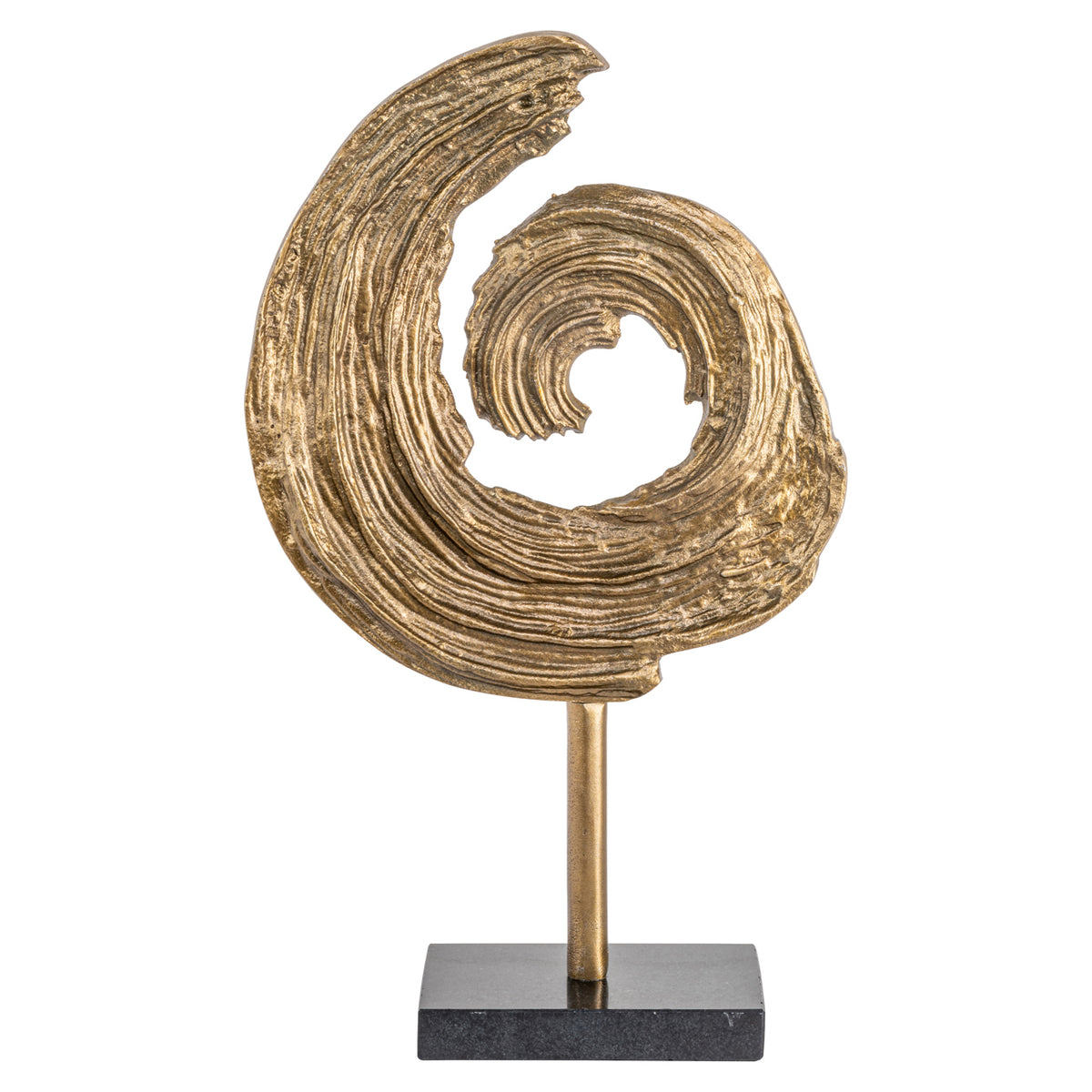 Dekoratives Objekt Swirl Messing antik