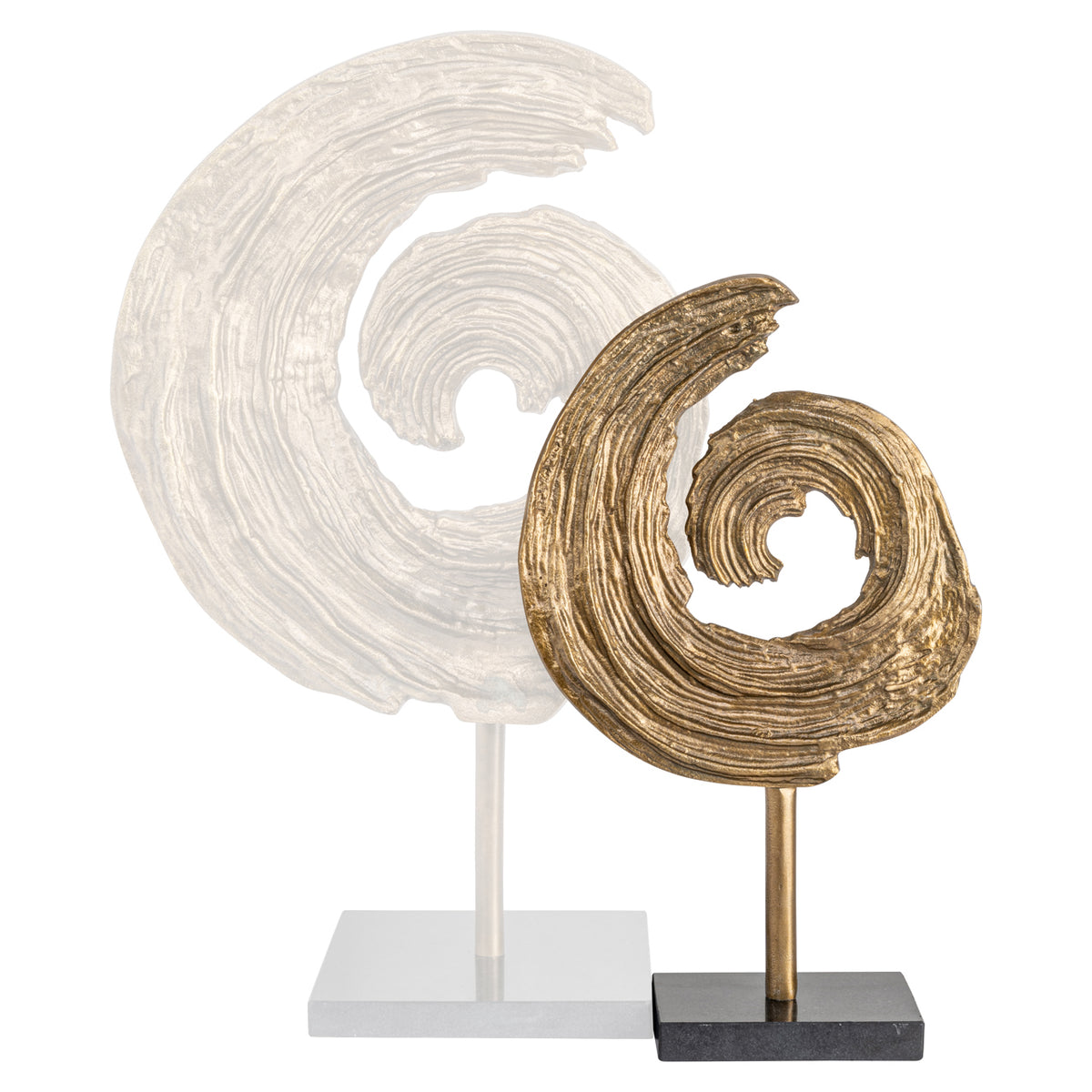 Dekoratives Objekt Swirl Messing antik