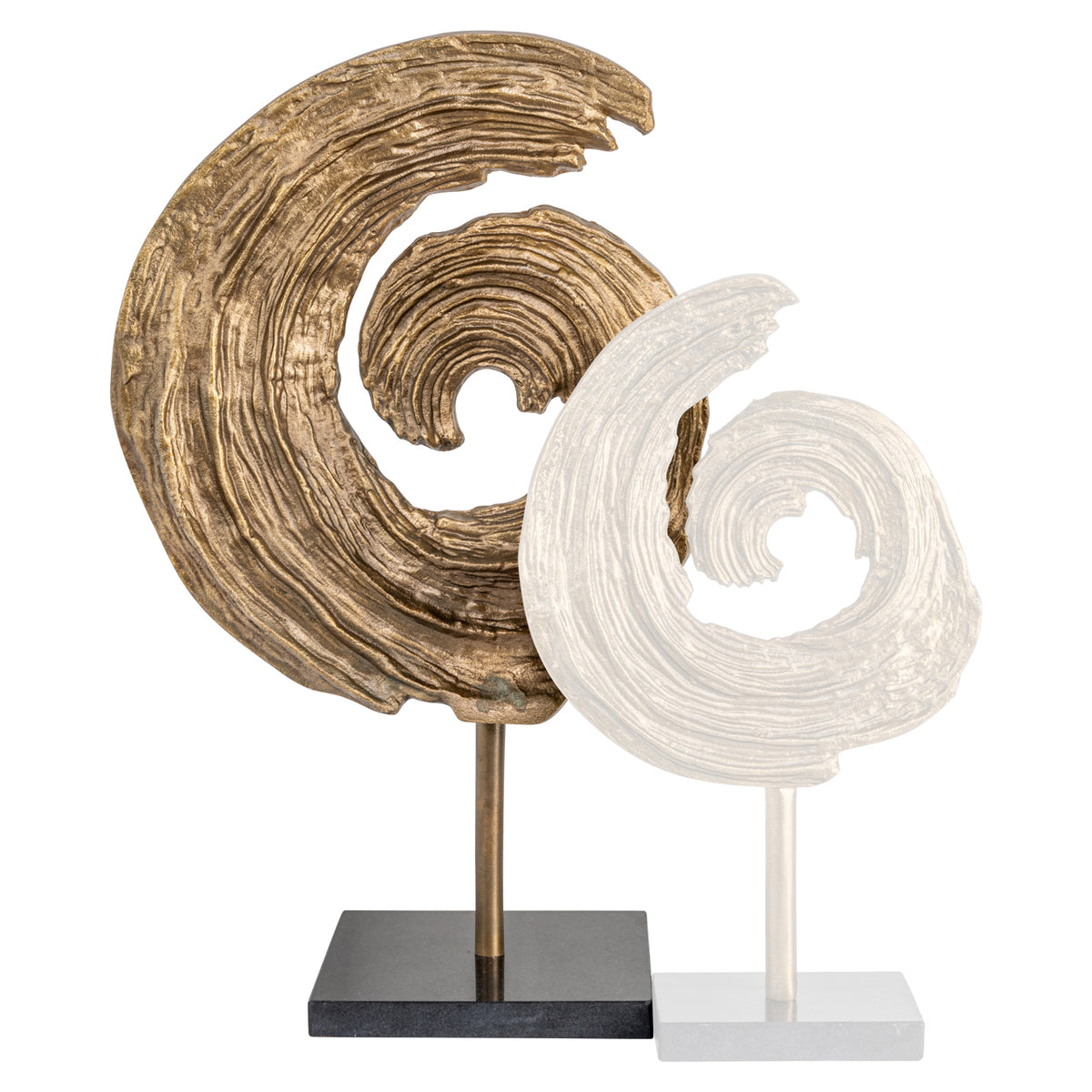 Swirl brass antique large decorative object