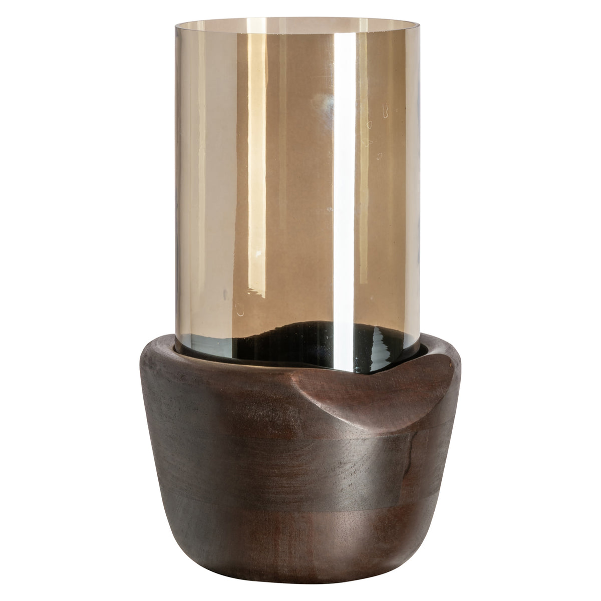 Hurricane lantern Sloane walnut large