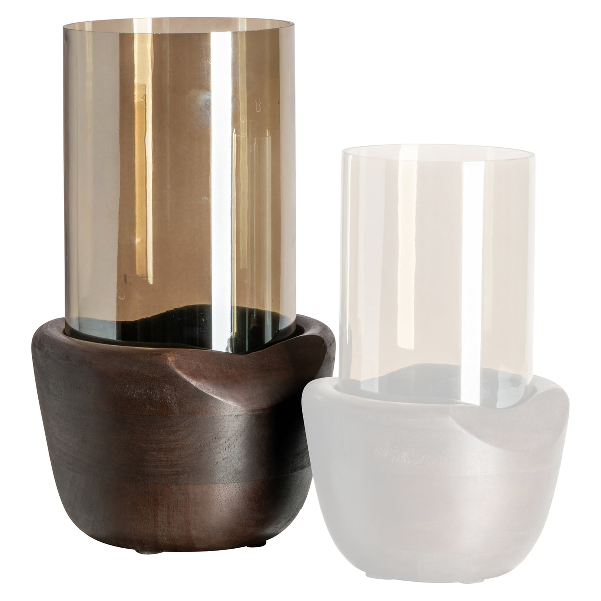 Hurricane lantern Sloane walnut large