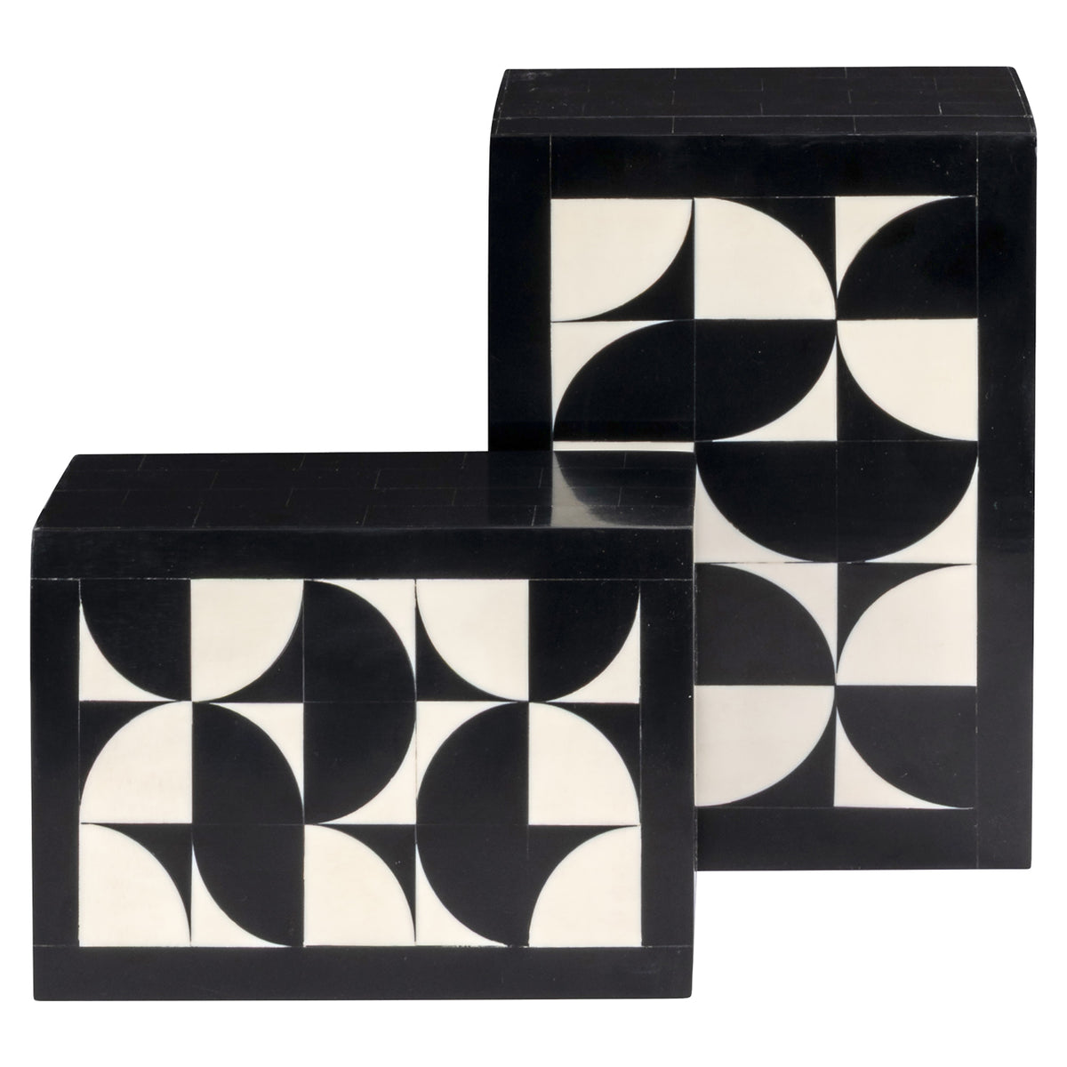 Rae storage box black/white (Set of 2)