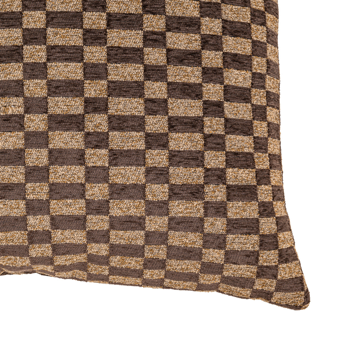 Remi cushion brown rectilinear