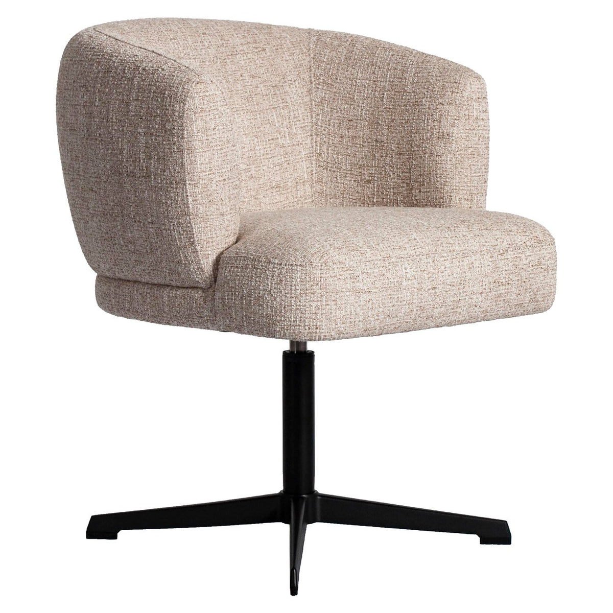 Dinan dining chair cream tweed fire retardant - swivel