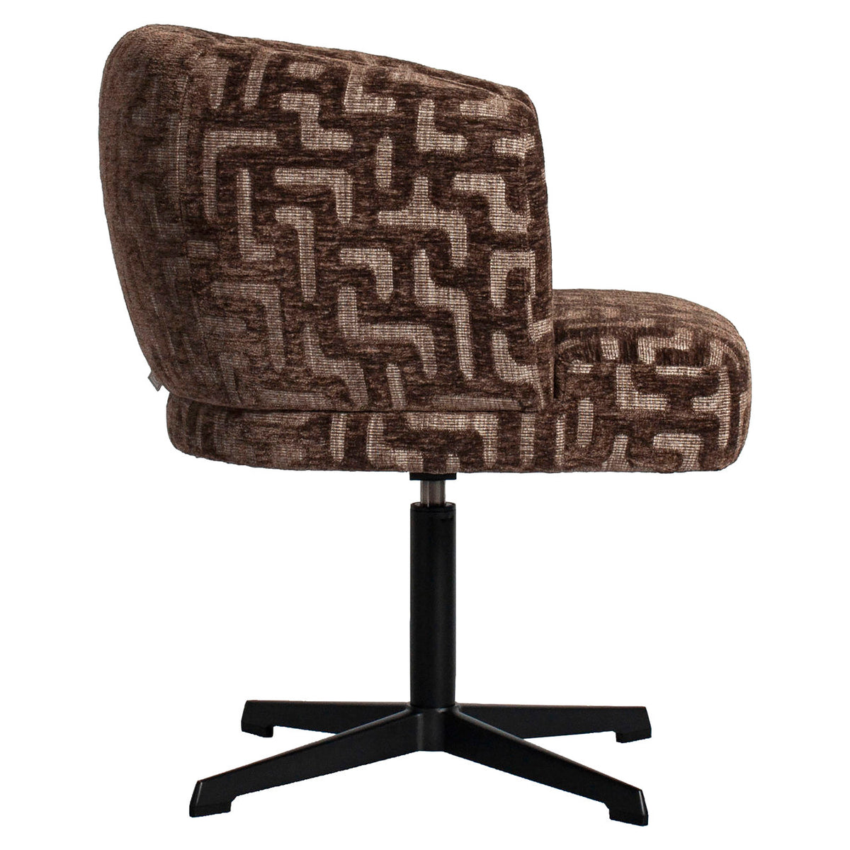 Chaise de salle à manger Dinan brown labyrinth résistante au feu pivotante