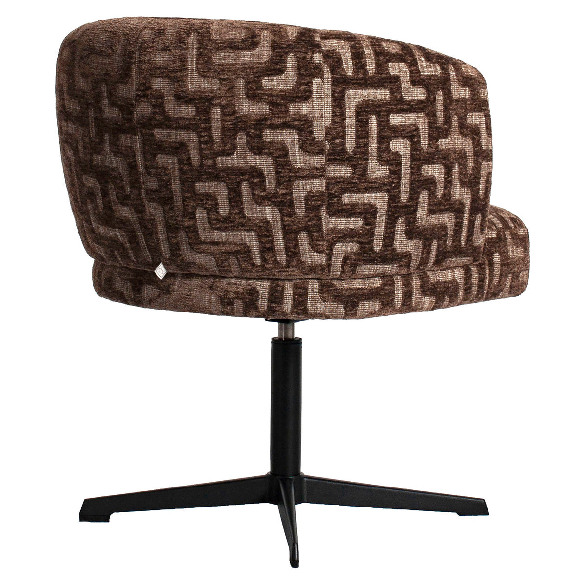 Chaise de salle à manger Dinan brown labyrinth résistante au feu pivotante