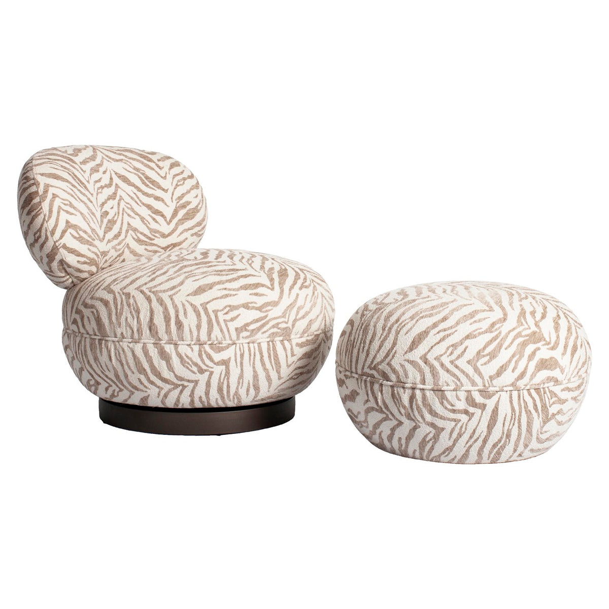 Pouf & footstool Jace beige tiger