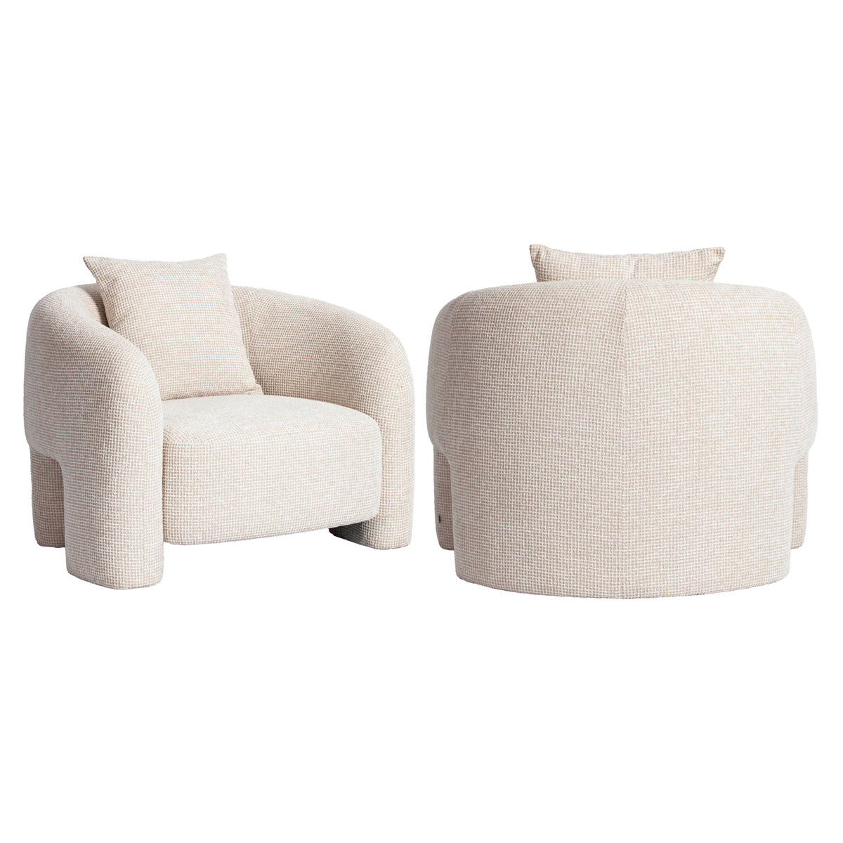 Lounge chair Tuscany beige blockweave
