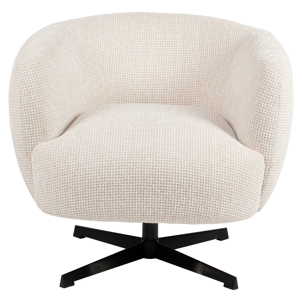 Lounge stoel Estelle beige blockweave swivel