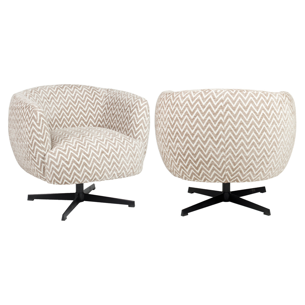 Estelle Lounge Chair sand chevron swivel
