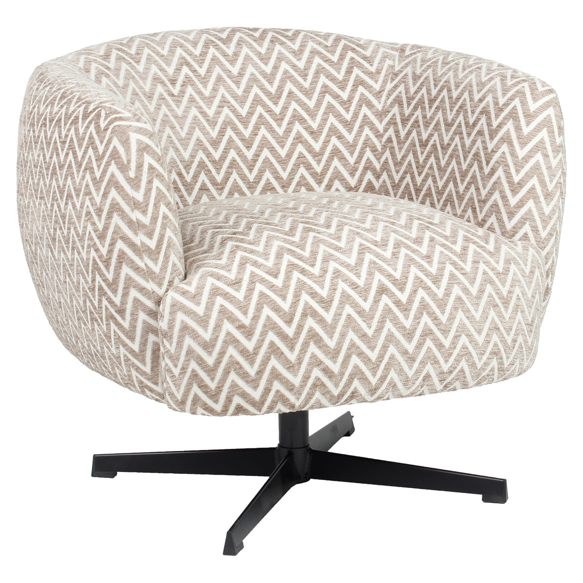 Estelle Lounge Chair sand chevron swivel