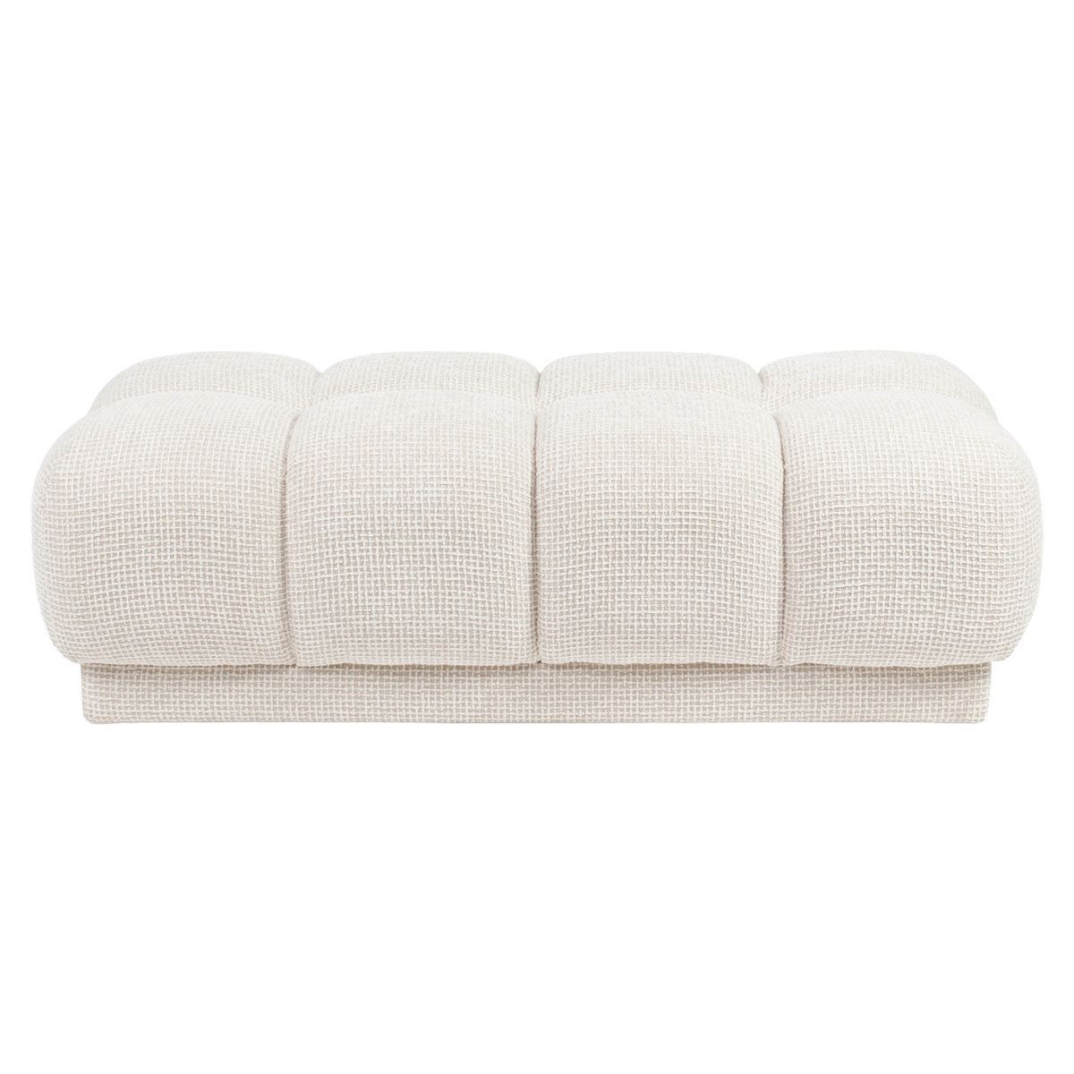 Poef & Voetenbank Noah beige blockweave