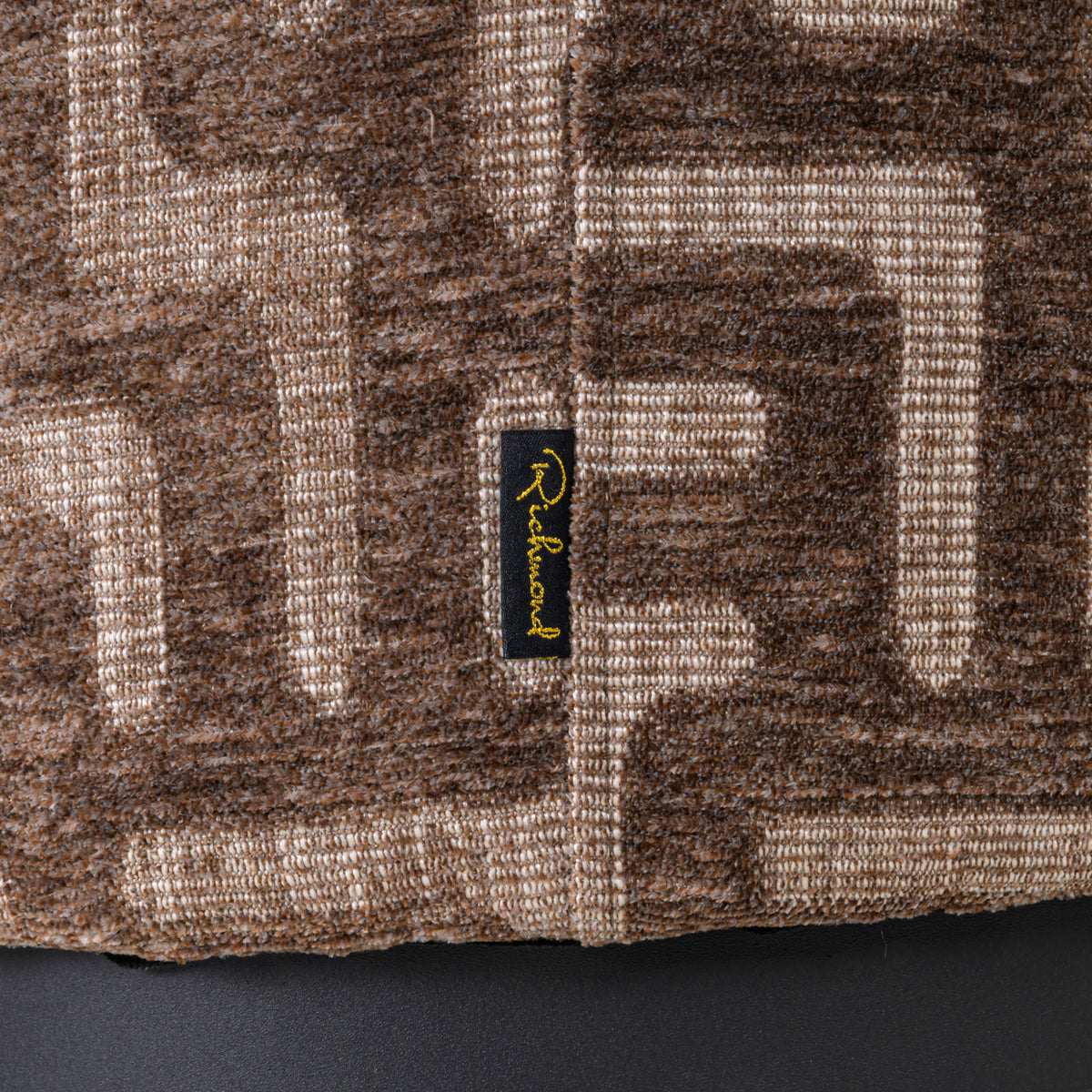 Pouf & Footstool Lexie brown labyrinth 45Ø