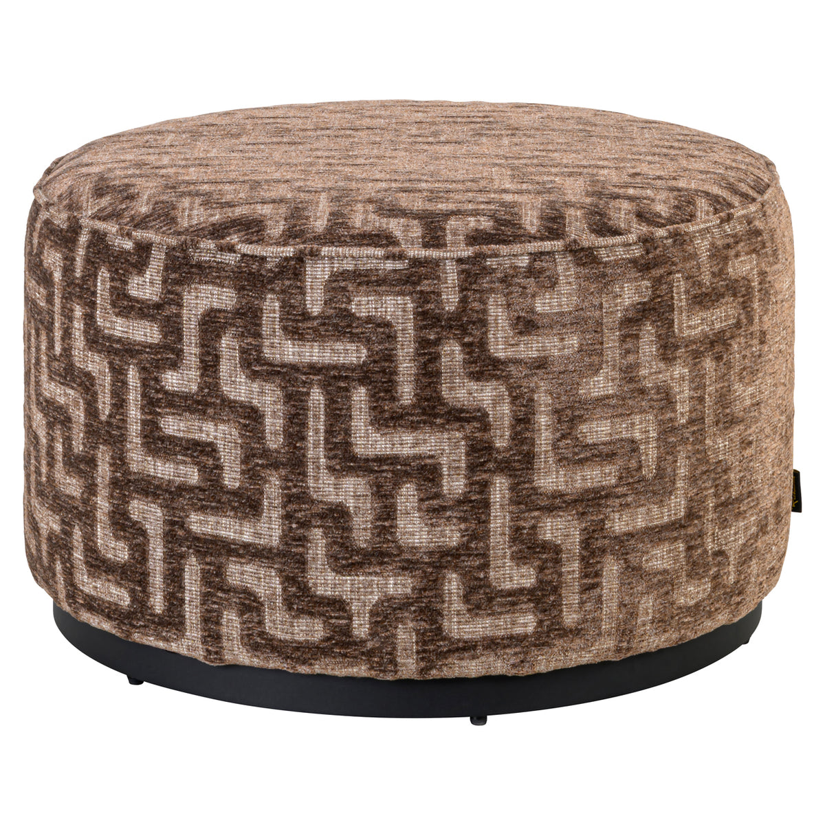 Poef & Voetenbank Lexie brown labyrinth 70Ø