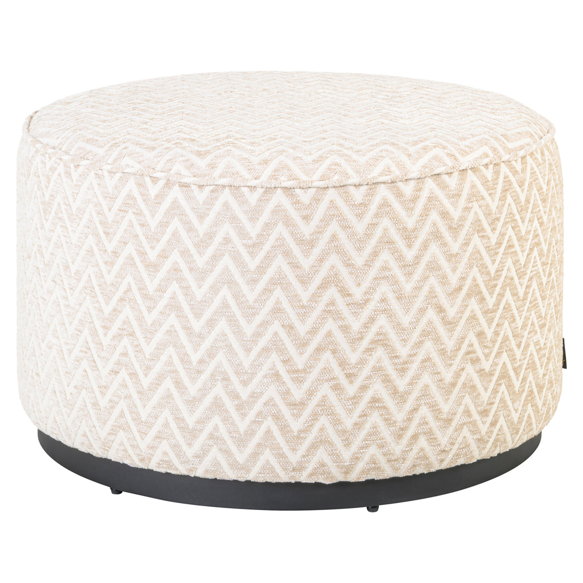 Poef & Voetenbank Lexie beige chevron 70Ø