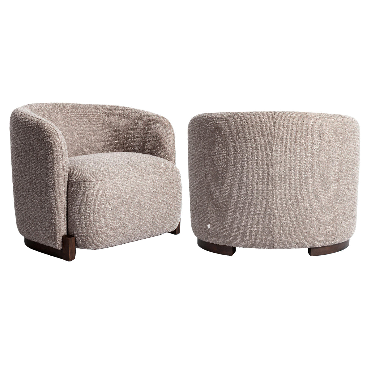 Fauteuil lounge Hannah mocca chunky ignifugé