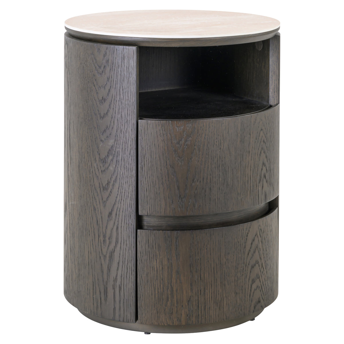 Nando brown 2-drawer bedside table