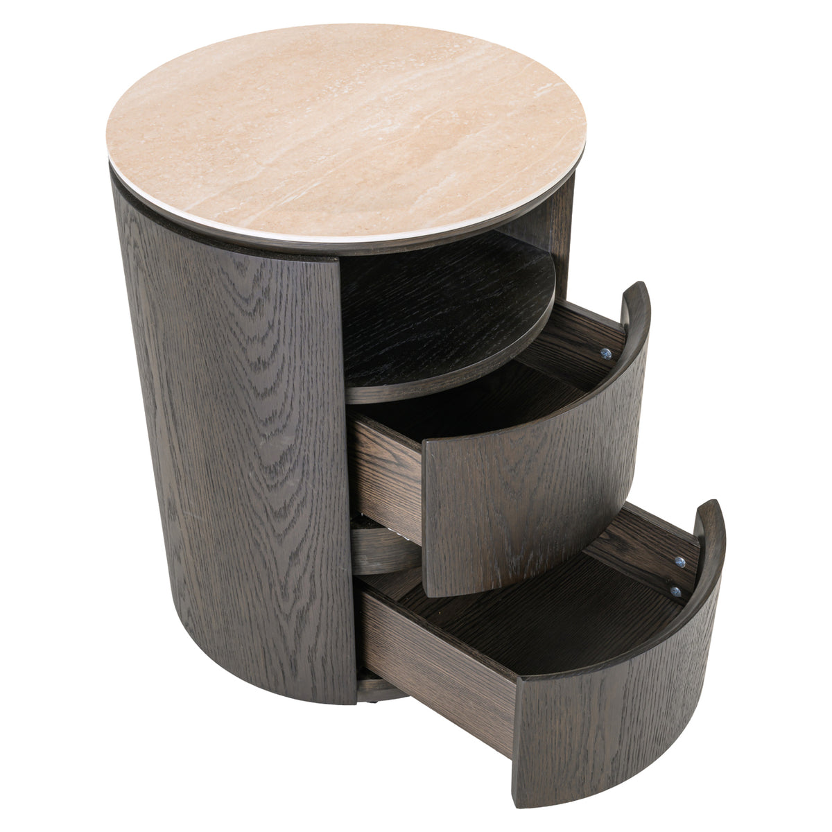 Nando brown 2-drawer bedside table
