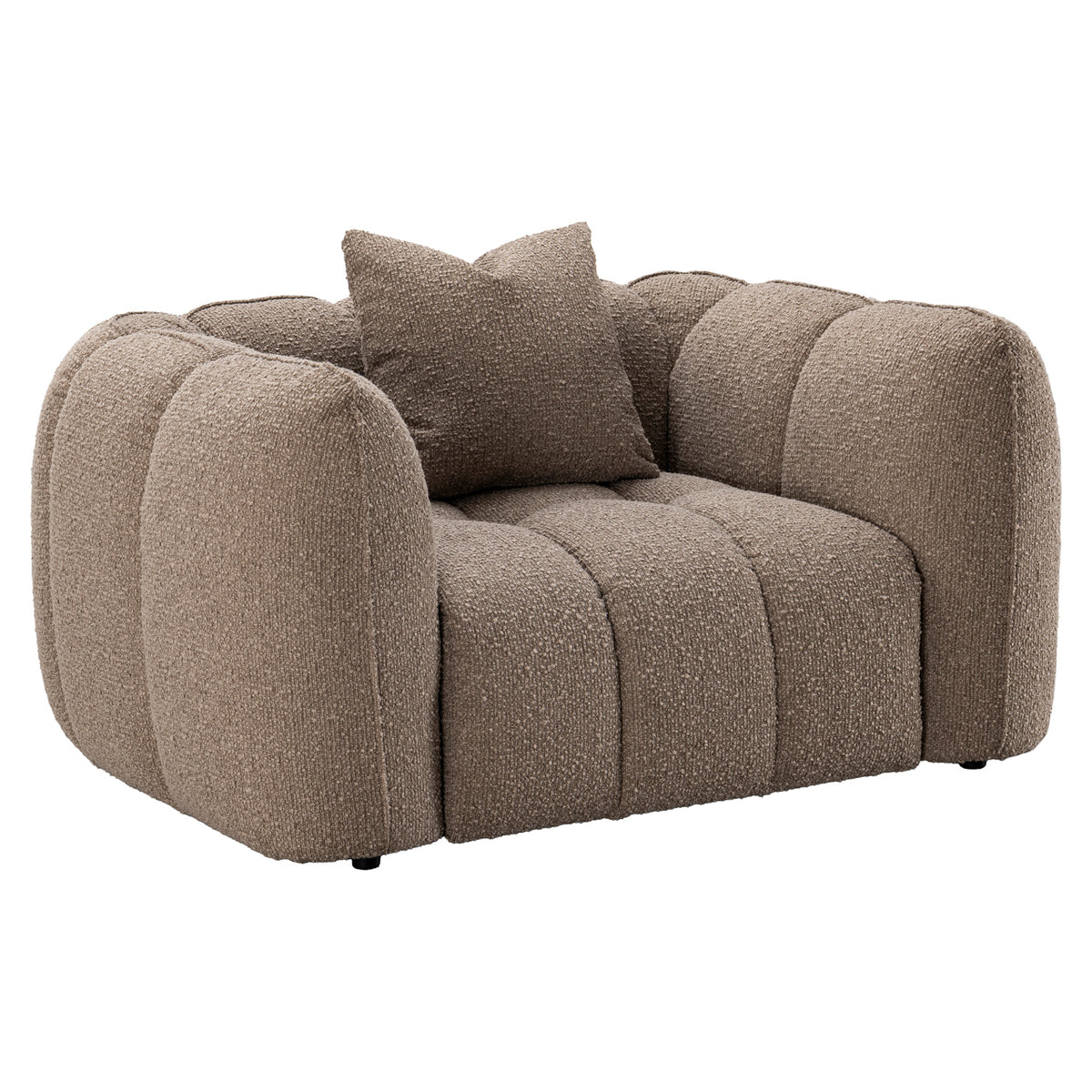 Fauteuil lounge Hogan mocca chunky ignifugé
