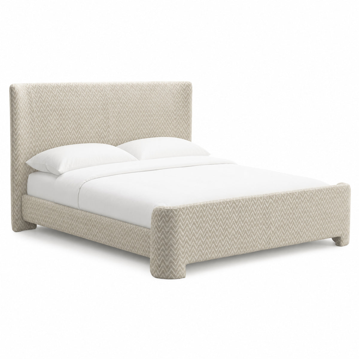 Divana beige chevron bed 160x200