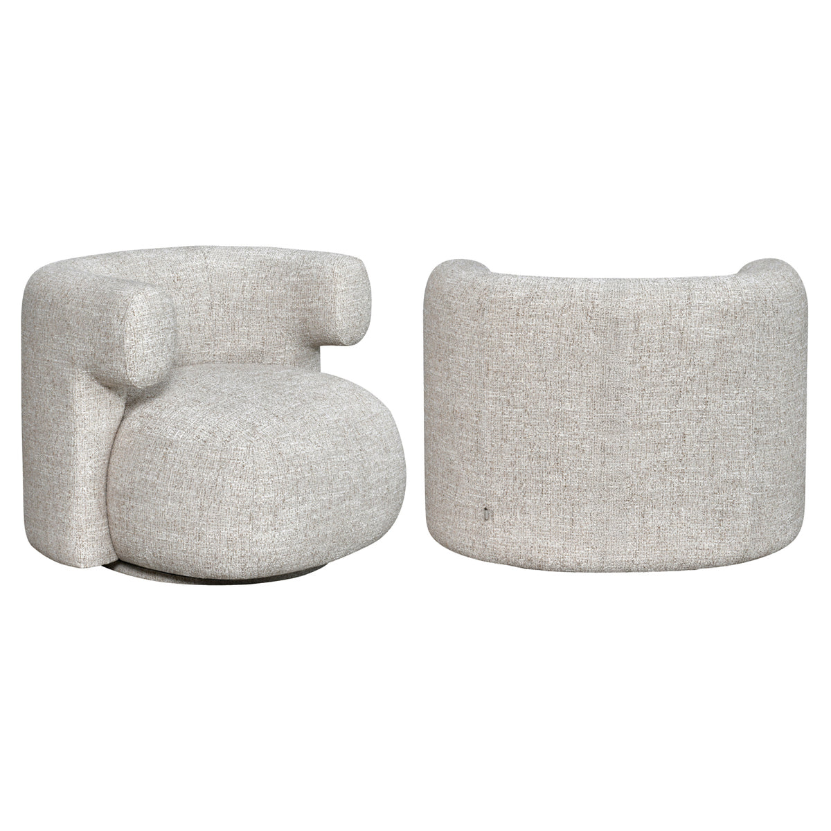 Talley cream tweed swivel lounge chair
