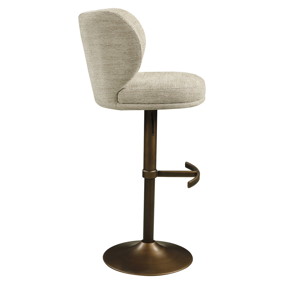 Chaise de bar Amely natural softweave pivotante