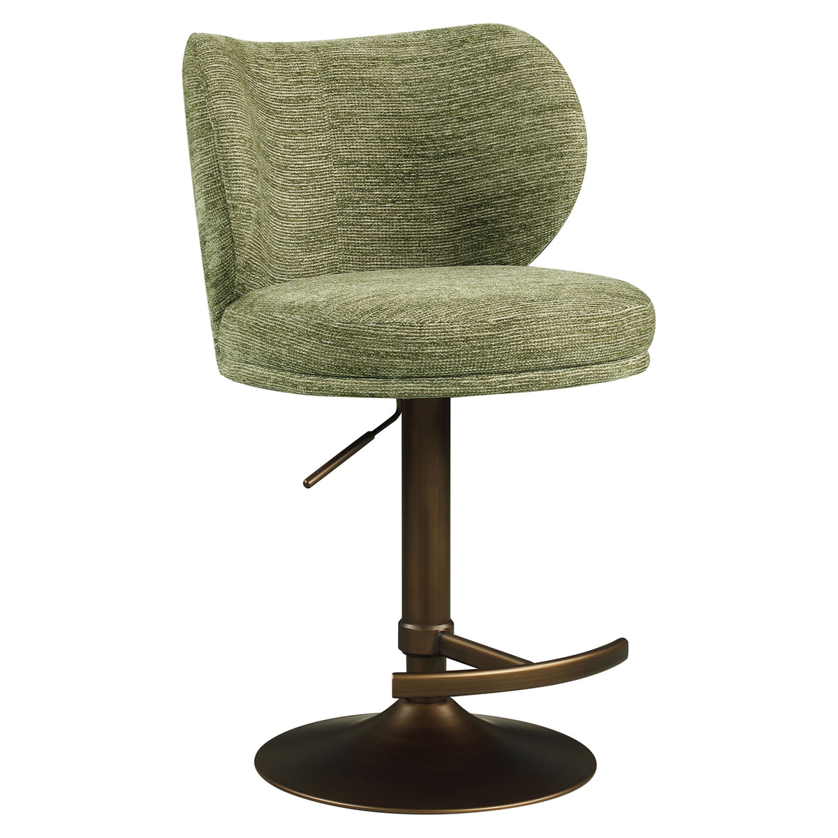 Bar stool Amely pistachio softweave swivel