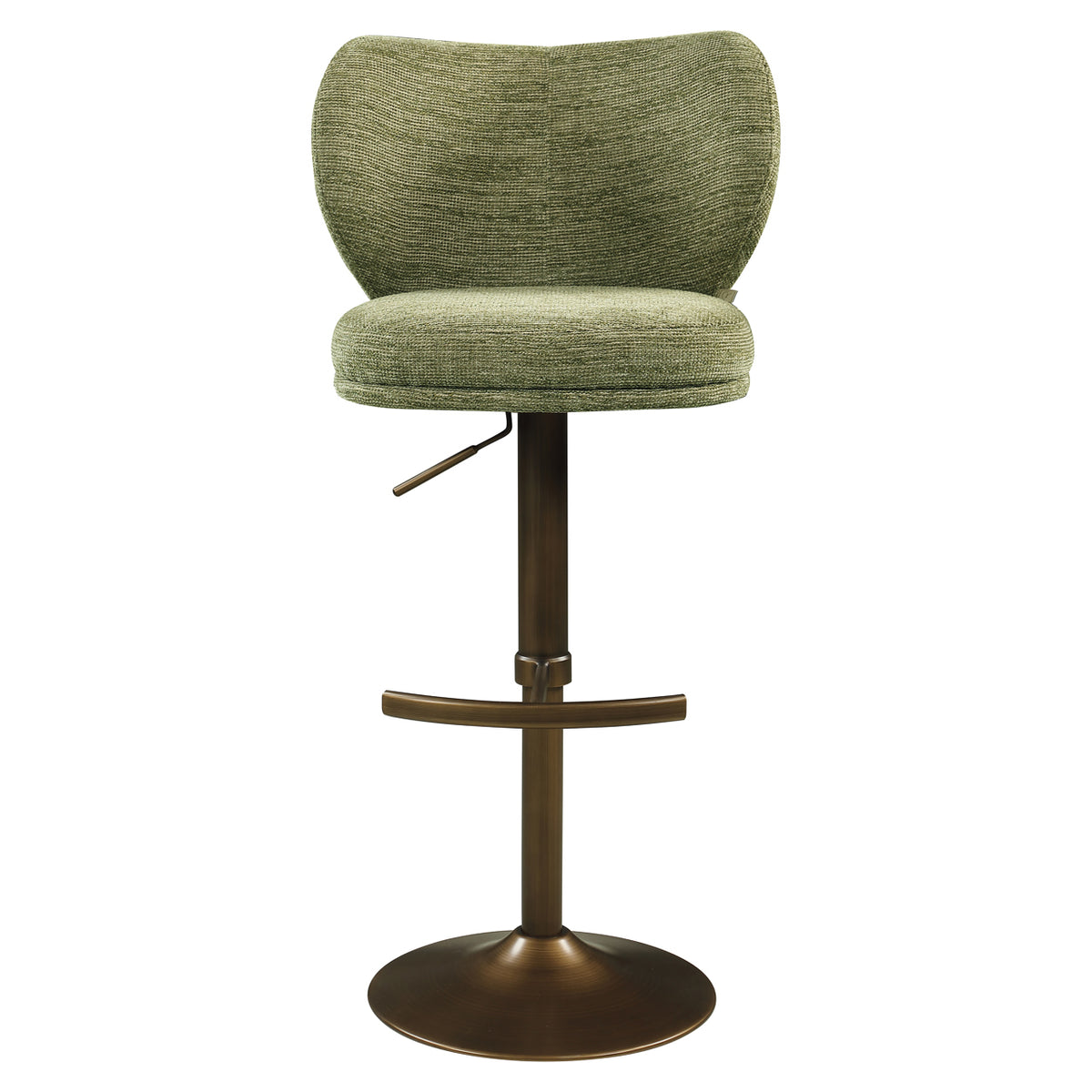 Bar stool Amely pistachio softweave swivel