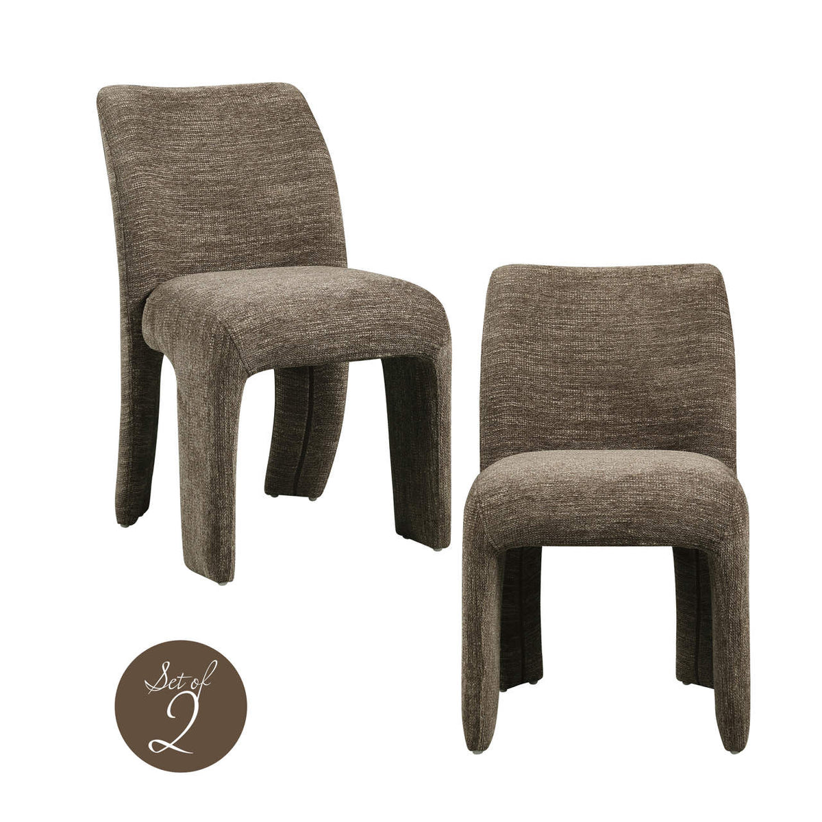Maya brown softweave dining chair (Set of 2)