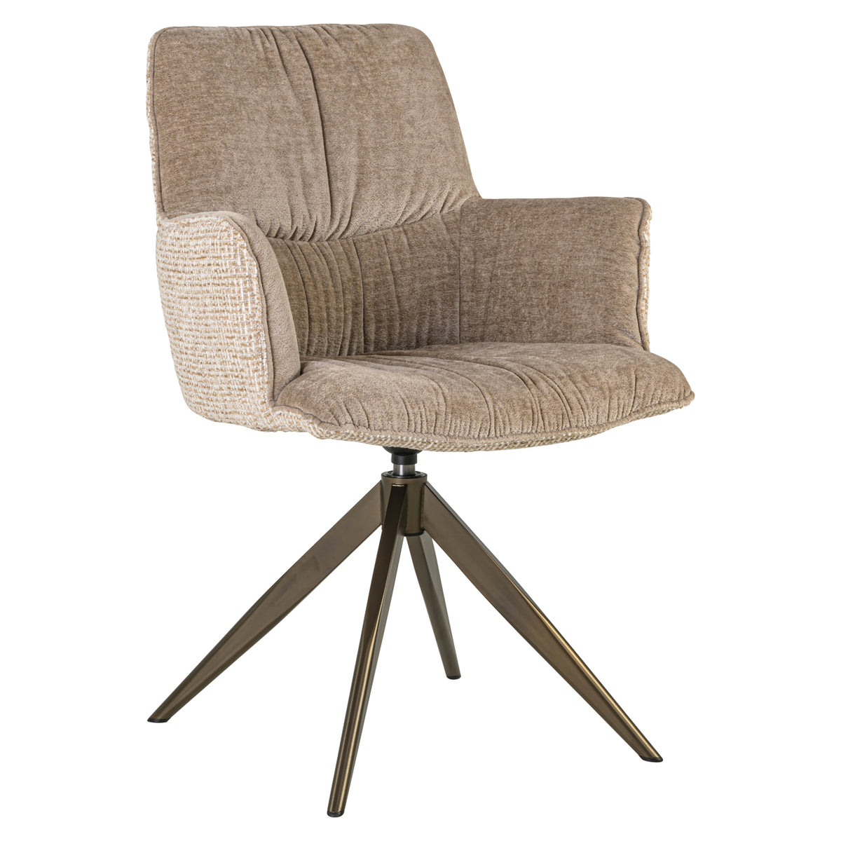 Eetkamerstoel Chase cream blockweave swivel
