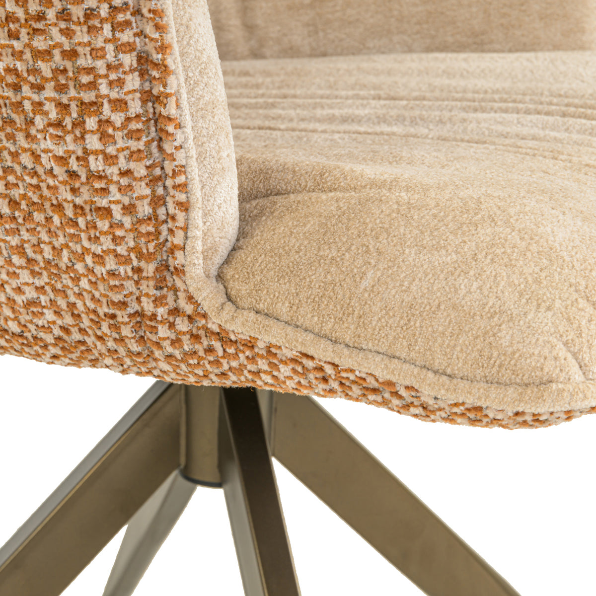 Chaise de salle à manger Chase jacquard gingembre pivotante