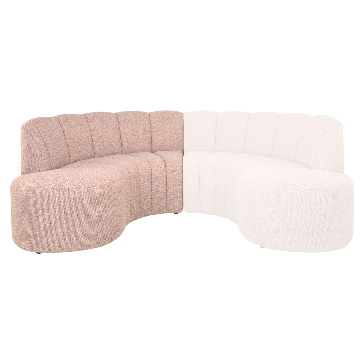 Eetkamer bank Landmark customized open end left round - fully upholstered