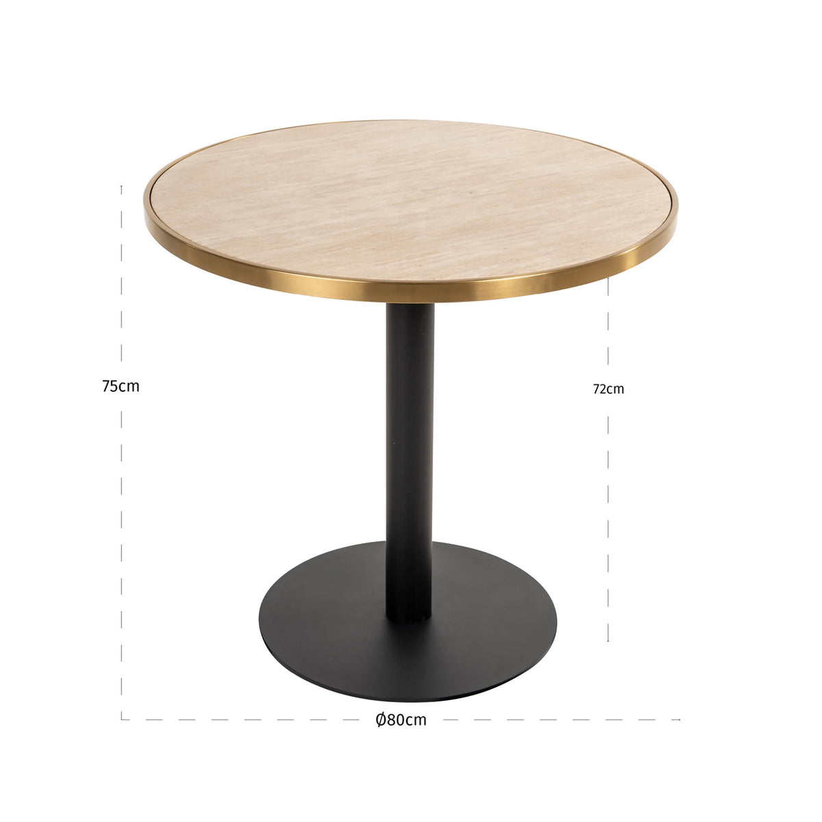 Bistrotafel Brazza beige 80Ø