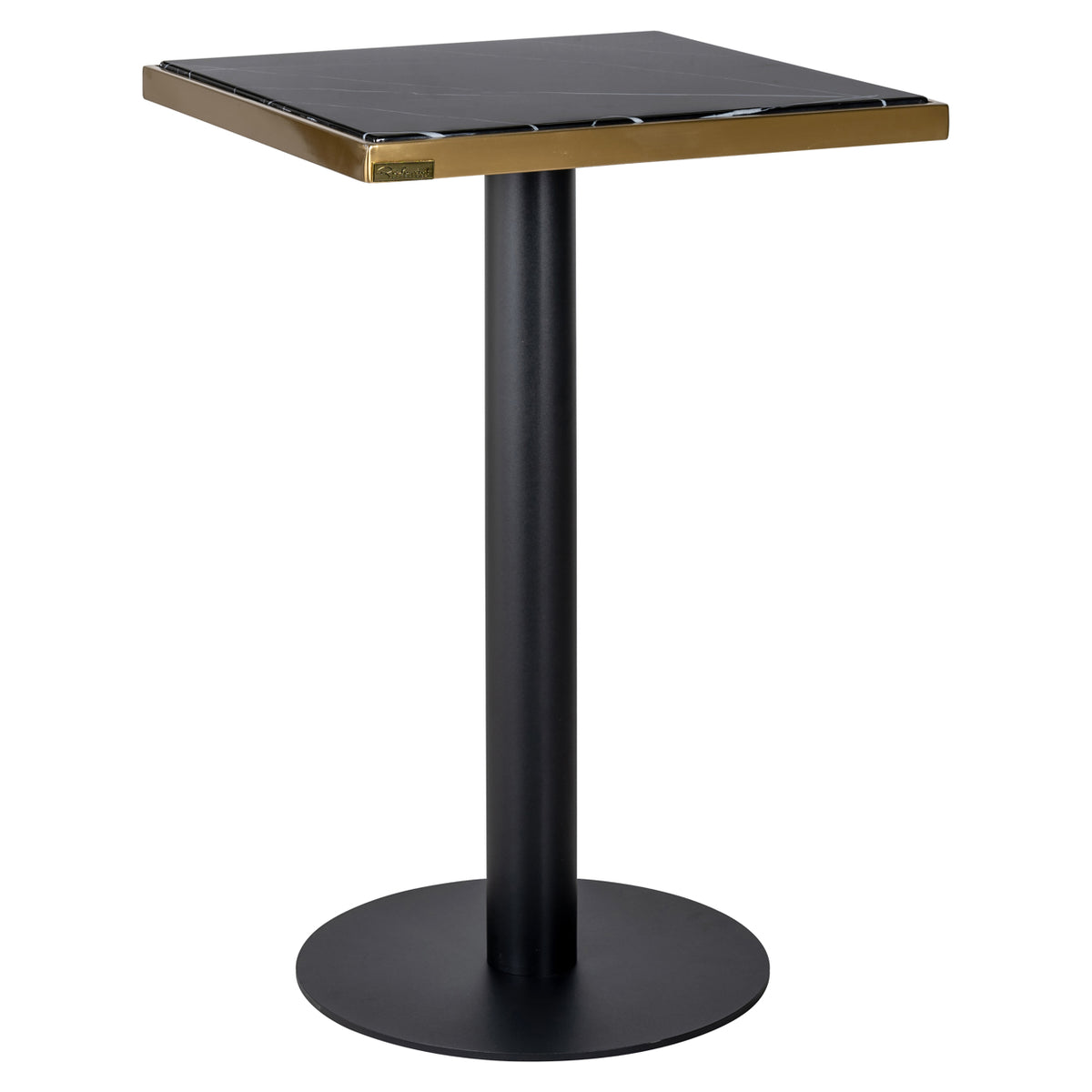 Bistrotisch Zenza Schwarz/Gold 50x50