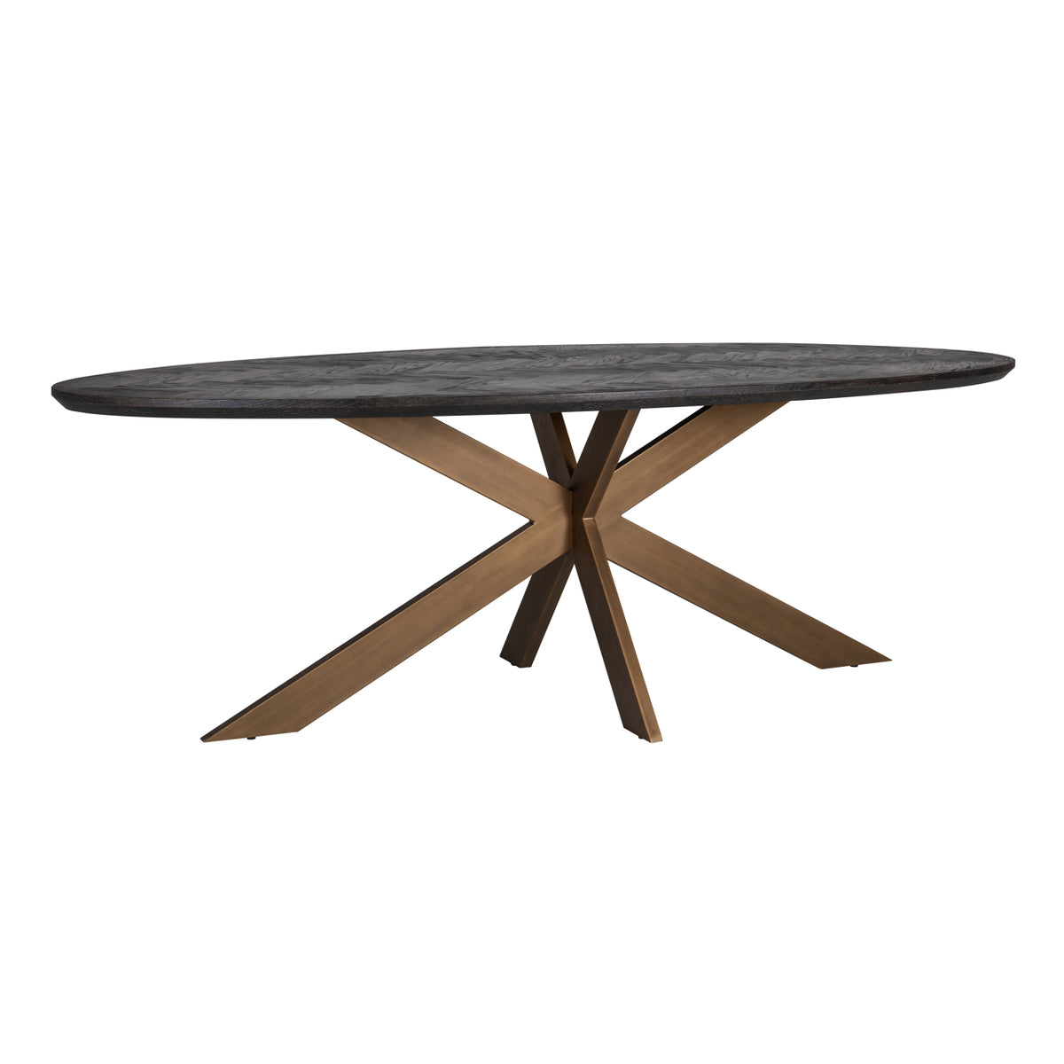 Table à manger Blackbone Brass noire rustique ovale 260
