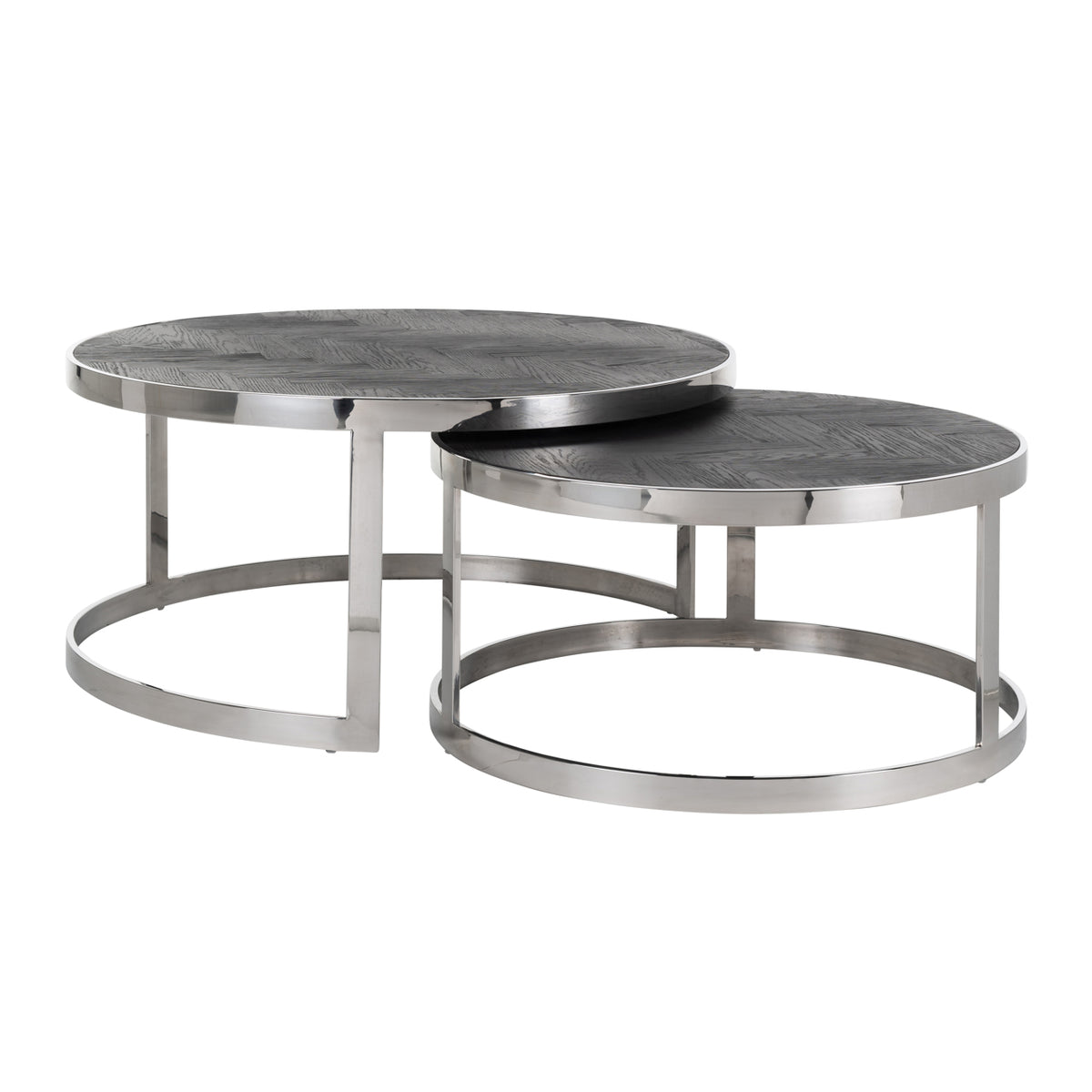 Salontafel Blackbone Silver black rustic (Set of 2)