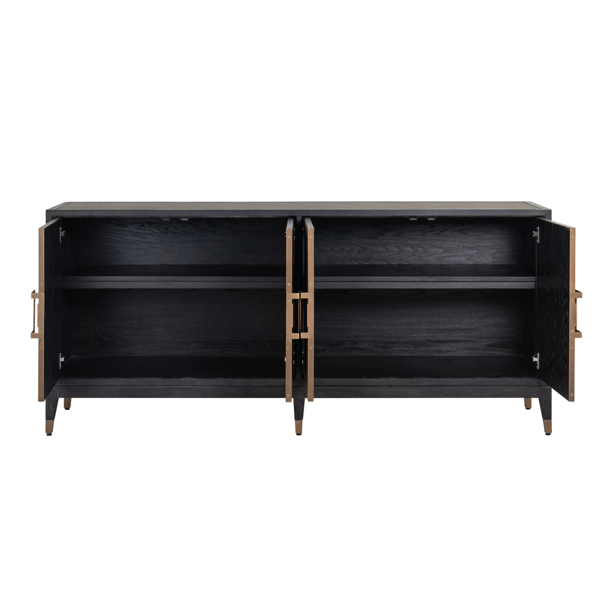 Kommode Bloomville Messing Shagreen 4-türig