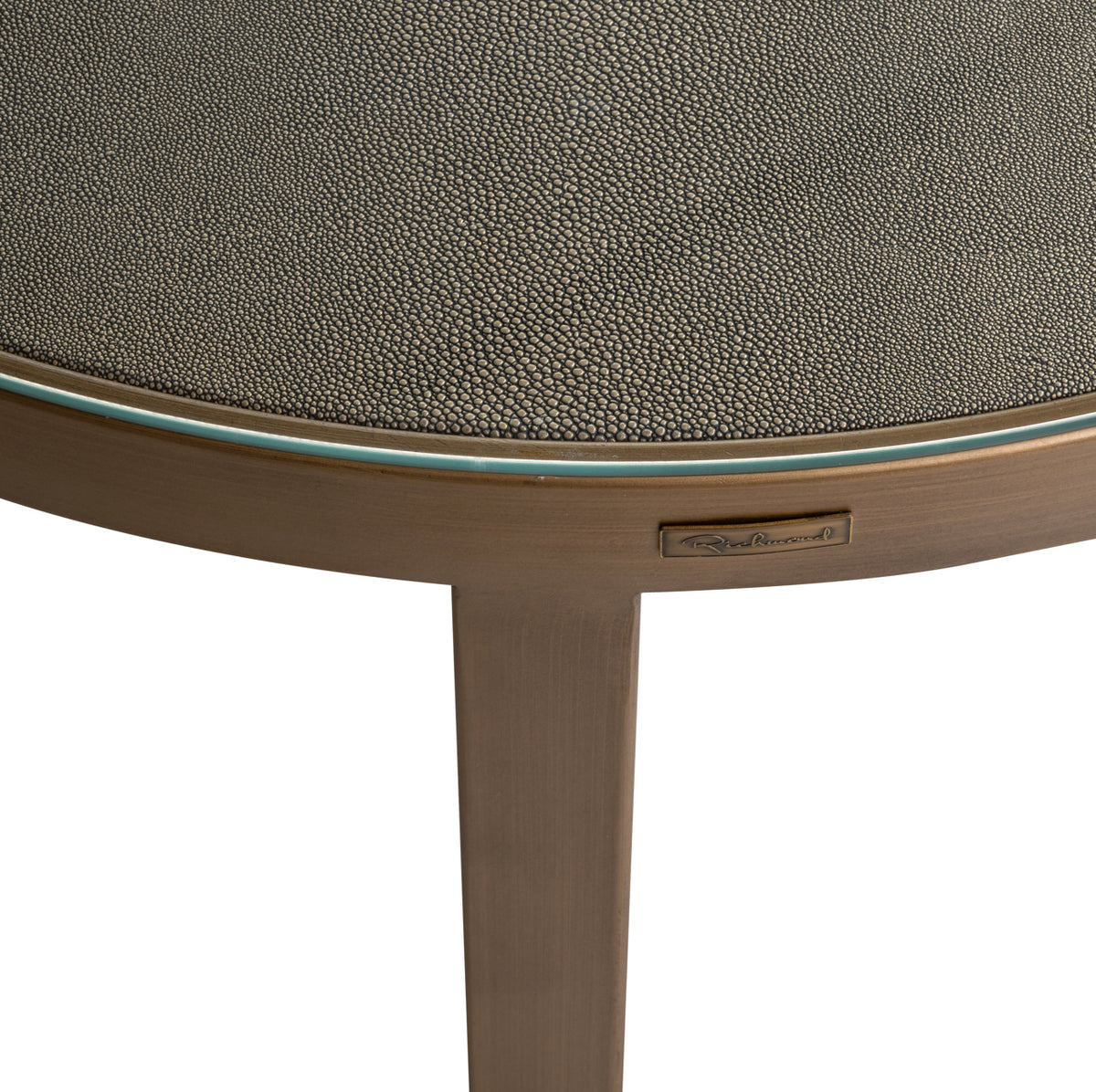 Table basse Bloomville laiton shagreen avec plateaux en verre (lot de 2)