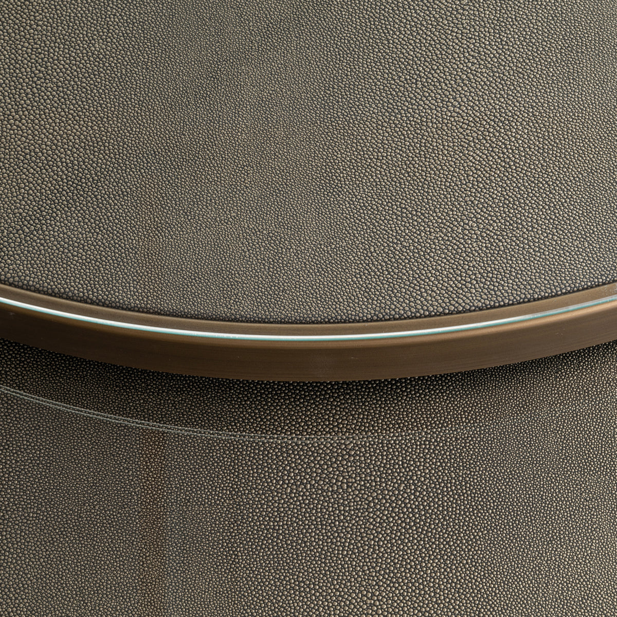 Table basse Bloomville laiton shagreen avec plateaux en verre (lot de 2)