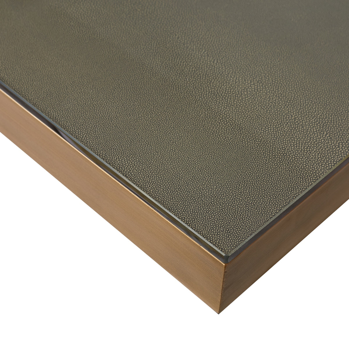 Esstisch Bloomville Brass Shagreen inklusive Glasplatte 200