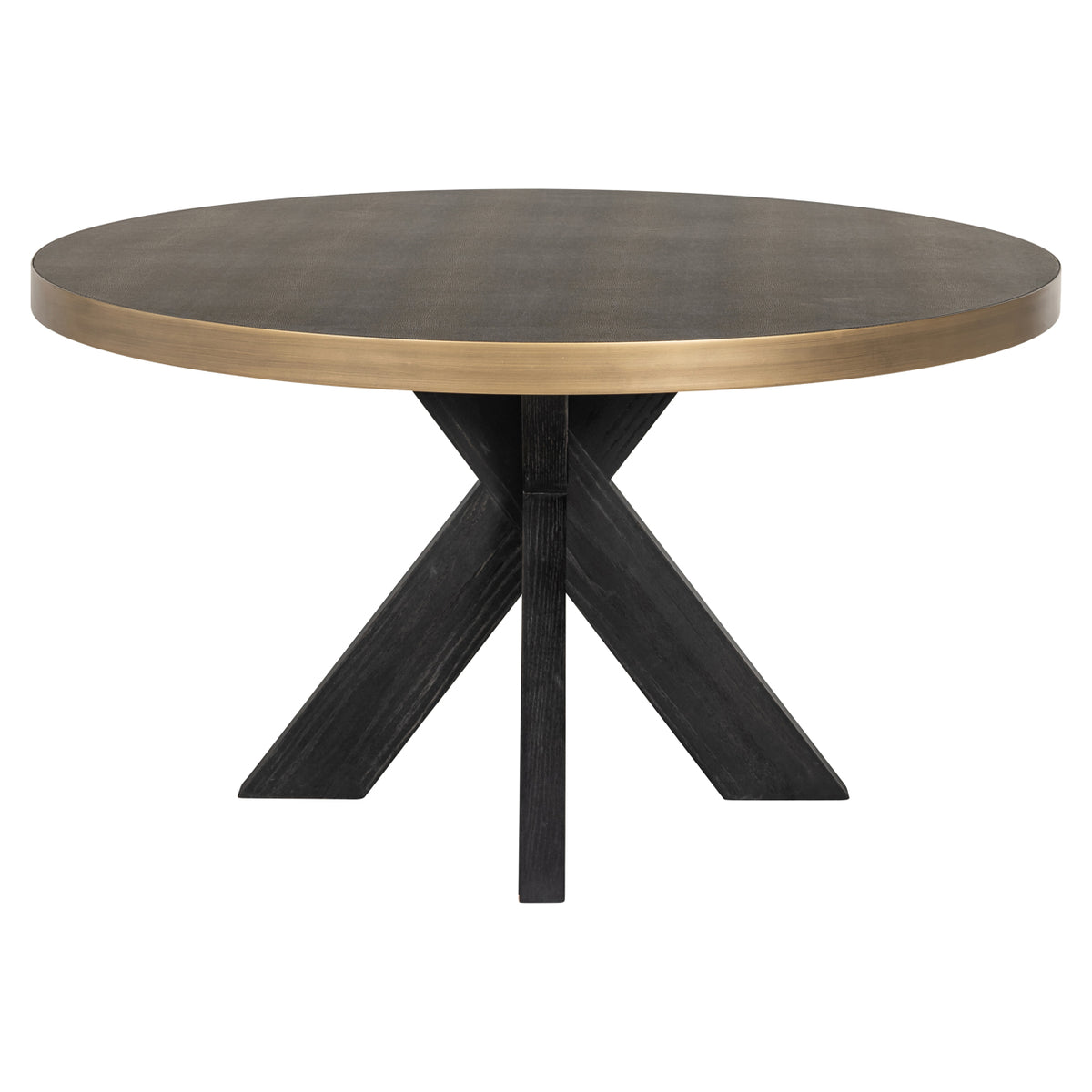 Eettafel Bloomville brass shagreen incl. glass top 140Ø