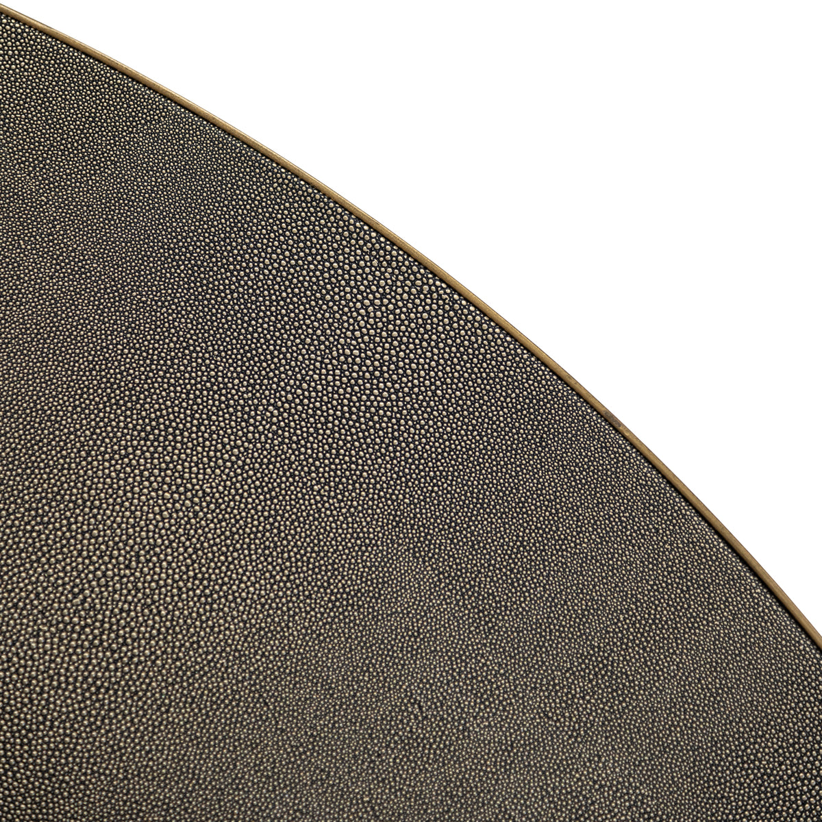 Eettafel Bloomville brass shagreen incl. glass top 140Ø