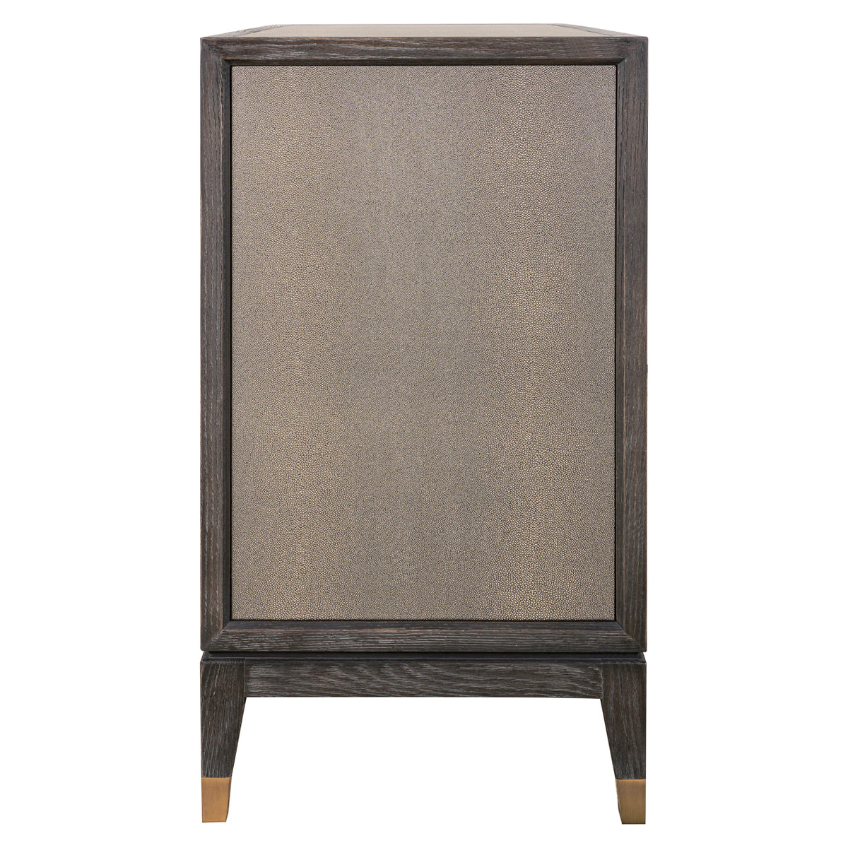 Sideboard Bloomville aus Messing und Shagreen mit 2 Türen